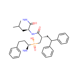 CC(C)C[C@H](NC(=O)[C@H](CC(c1ccccc1)c1ccccc1)C[P@](=O)(O)[C@@H](N)CCc1ccccc1)C(N)=O ZINC001772642780