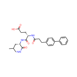 CC(C)C[C@H](NC(=O)[C@H](CCC(=O)O)NC(=O)CCc1ccc(-c2ccccc2)cc1)C(N)=O ZINC000144251849