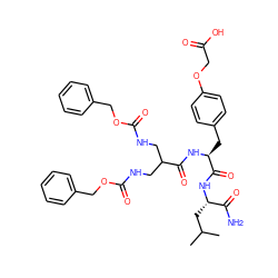 CC(C)C[C@H](NC(=O)[C@H](Cc1ccc(OCC(=O)O)cc1)NC(=O)C(CNC(=O)OCc1ccccc1)CNC(=O)OCc1ccccc1)C(N)=O ZINC000028457632