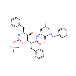 CC(C)C[C@H](NC(=O)[C@H](Cc1ccccc1)C[C@H](O)[C@H](Cc1ccccc1)NC(=O)OC(C)(C)C)C(=O)NCc1ccccc1 ZINC000003933966