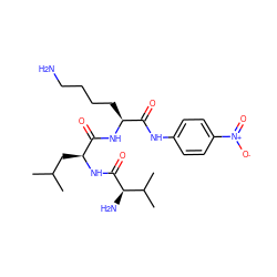 CC(C)C[C@H](NC(=O)[C@H](N)C(C)C)C(=O)N[C@@H](CCCCN)C(=O)Nc1ccc([N+](=O)[O-])cc1 ZINC000005274071