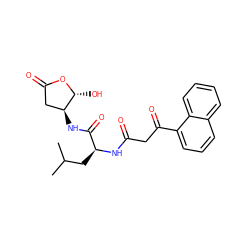 CC(C)C[C@H](NC(=O)CC(=O)c1cccc2ccccc12)C(=O)N[C@H]1CC(=O)O[C@@H]1O ZINC000026752711