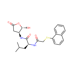 CC(C)C[C@H](NC(=O)CSc1cccc2ccccc12)C(=O)N[C@H]1CC(=O)O[C@@H]1O ZINC000013819098