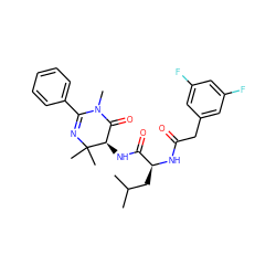 CC(C)C[C@H](NC(=O)Cc1cc(F)cc(F)c1)C(=O)N[C@@H]1C(=O)N(C)C(c2ccccc2)=NC1(C)C ZINC000027104609