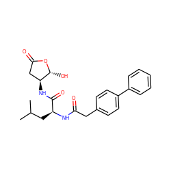 CC(C)C[C@H](NC(=O)Cc1ccc(-c2ccccc2)cc1)C(=O)N[C@H]1CC(=O)O[C@@H]1O ZINC000013819047