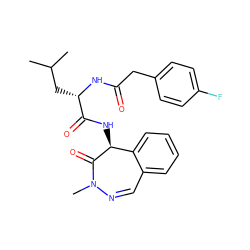 CC(C)C[C@H](NC(=O)Cc1ccc(F)cc1)C(=O)N[C@@H]1C(=O)N(C)N=Cc2ccccc21 ZINC000028899890