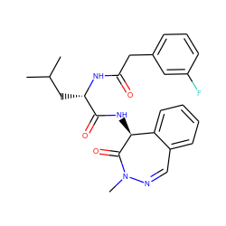 CC(C)C[C@H](NC(=O)Cc1cccc(F)c1)C(=O)N[C@@H]1C(=O)N(C)N=Cc2ccccc21 ZINC000028899880