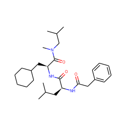 CC(C)C[C@H](NC(=O)Cc1ccccc1)C(=O)N[C@@H](CC1CCCCC1)C(=O)N(C)CC(C)C ZINC000029562894