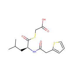 CC(C)C[C@H](NC(=O)Cc1cccs1)C(=O)SCC(=O)O ZINC000473133399