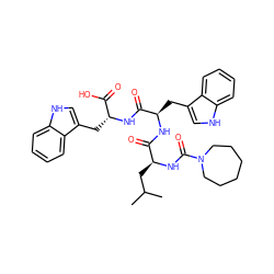 CC(C)C[C@H](NC(=O)N1CCCCCC1)C(=O)N[C@H](Cc1c[nH]c2ccccc12)C(=O)N[C@H](Cc1c[nH]c2ccccc12)C(=O)O ZINC000003927592