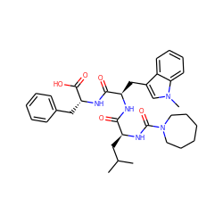 CC(C)C[C@H](NC(=O)N1CCCCCC1)C(=O)N[C@H](Cc1cn(C)c2ccccc12)C(=O)N[C@H](Cc1ccccc1)C(=O)O ZINC000027999250