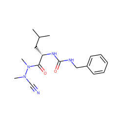 CC(C)C[C@H](NC(=O)NCc1ccccc1)C(=O)N(C)N(C)C#N ZINC000066103496