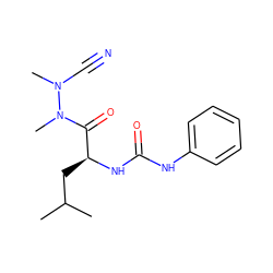 CC(C)C[C@H](NC(=O)Nc1ccccc1)C(=O)N(C)N(C)C#N ZINC000066103499