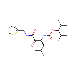 CC(C)C[C@H](NC(=O)OC(C(C)C)C(C)C)C(=O)C(=O)NCc1cccs1 ZINC000013559104