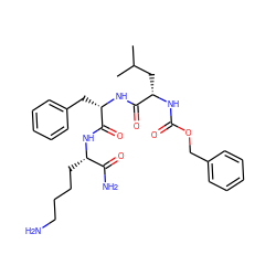 CC(C)C[C@H](NC(=O)OCc1ccccc1)C(=O)N[C@@H](Cc1ccccc1)C(=O)N[C@@H](CCCCN)C(N)=O ZINC000096909420