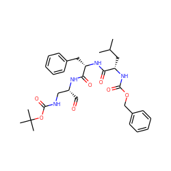 CC(C)C[C@H](NC(=O)OCc1ccccc1)C(=O)N[C@@H](Cc1ccccc1)C(=O)N[C@H](C=O)CNC(=O)OC(C)(C)C ZINC000026673323