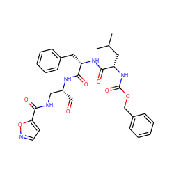 CC(C)C[C@H](NC(=O)OCc1ccccc1)C(=O)N[C@@H](Cc1ccccc1)C(=O)N[C@H](C=O)CNC(=O)c1ccno1 ZINC000026672322