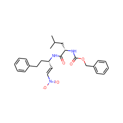 CC(C)C[C@H](NC(=O)OCc1ccccc1)C(=O)N[C@H](/C=C/[N+](=O)[O-])CCc1ccccc1 ZINC000082061149