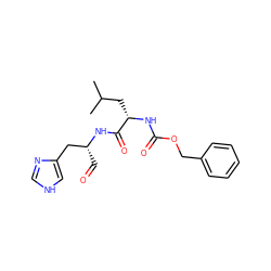 CC(C)C[C@H](NC(=O)OCc1ccccc1)C(=O)N[C@H](C=O)Cc1c[nH]cn1 ZINC000027618490