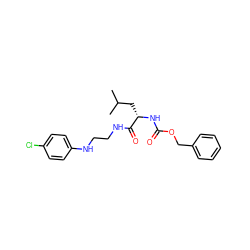 CC(C)C[C@H](NC(=O)OCc1ccccc1)C(=O)NCCNc1ccc(Cl)cc1 ZINC000013473892