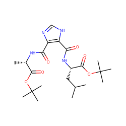 CC(C)C[C@H](NC(=O)c1[nH]cnc1C(=O)N[C@@H](C)C(=O)OC(C)(C)C)C(=O)OC(C)(C)C ZINC000013657379