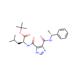 CC(C)C[C@H](NC(=O)c1[nH]cnc1C(=O)N[C@H](C)c1ccccc1)C(=O)OC(C)(C)C ZINC000013657143