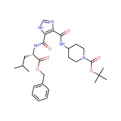 CC(C)C[C@H](NC(=O)c1[nH]cnc1C(=O)NC1CCN(C(=O)OC(C)(C)C)CC1)C(=O)OCc1ccccc1 ZINC000017544913