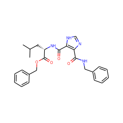 CC(C)C[C@H](NC(=O)c1[nH]cnc1C(=O)NCc1ccccc1)C(=O)OCc1ccccc1 ZINC000015953072