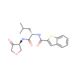 CC(C)C[C@H](NC(=O)c1cc2ccccc2s1)C(=O)N[C@H]1COCC1=O ZINC000003994895