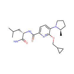 CC(C)C[C@H](NC(=O)c1ccc(N2CCC[C@H]2C)c(OCC2CC2)n1)C(N)=O ZINC000207728336