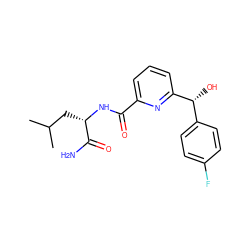 CC(C)C[C@H](NC(=O)c1cccc([C@H](O)c2ccc(F)cc2)n1)C(N)=O ZINC000207738923