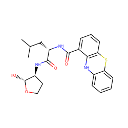 CC(C)C[C@H](NC(=O)c1cccc2c1Nc1ccccc1S2)C(=O)N[C@H]1CCO[C@@H]1O ZINC000034298758