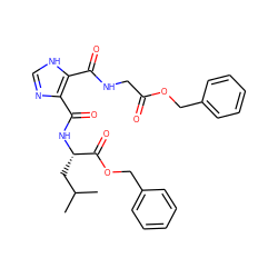 CC(C)C[C@H](NC(=O)c1nc[nH]c1C(=O)NCC(=O)OCc1ccccc1)C(=O)OCc1ccccc1 ZINC000015937372