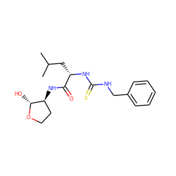 CC(C)C[C@H](NC(=S)NCc1ccccc1)C(=O)N[C@H]1CCO[C@@H]1O ZINC000035846634