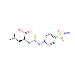 CC(C)C[C@H](NC(=S)Nc1ccc(S(N)(=O)=O)cc1)C(=O)O ZINC000013584100