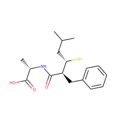 CC(C)C[C@H](S)[C@@H](Cc1ccccc1)C(=O)N[C@@H](C)C(=O)O ZINC000013861164