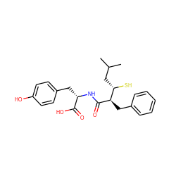 CC(C)C[C@H](S)[C@@H](Cc1ccccc1)C(=O)N[C@@H](Cc1ccc(O)cc1)C(=O)O ZINC000013861168