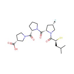 CC(C)C[C@H](S)C(=O)N1C[C@@H](F)C[C@H]1C(=O)N1CCC[C@H]1C(=O)N1CC[C@@H](C(=O)O)C1 ZINC001772637899