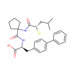 CC(C)C[C@H](S)C(=O)NC1(C(=O)N[C@@H](Cc2ccc(-c3ccccc3)cc2)C(=O)O)CCCC1 ZINC000026159008