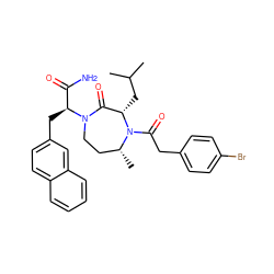 CC(C)C[C@H]1C(=O)N([C@@H](Cc2ccc3ccccc3c2)C(N)=O)CC[C@@H](C)N1C(=O)Cc1ccc(Br)cc1 ZINC000027558286