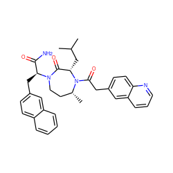 CC(C)C[C@H]1C(=O)N([C@@H](Cc2ccc3ccccc3c2)C(N)=O)CC[C@@H](C)N1C(=O)Cc1ccc2ncccc2c1 ZINC000027557152