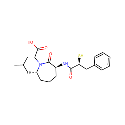 CC(C)C[C@H]1CCC[C@H](NC(=O)[C@@H](S)Cc2ccccc2)C(=O)N1CC(=O)O ZINC000013745894