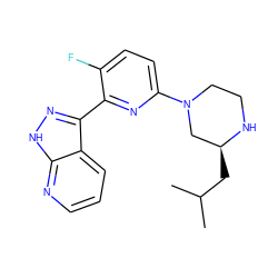 CC(C)C[C@H]1CN(c2ccc(F)c(-c3n[nH]c4ncccc34)n2)CCN1 ZINC000095582416