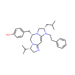 CC(C)C[C@H]1CN2C(=CC3=NC[C@H](C(C)C)N3C[C@@H]2Cc2ccc(O)cc2)N1CCc1ccccc1 ZINC000473108002