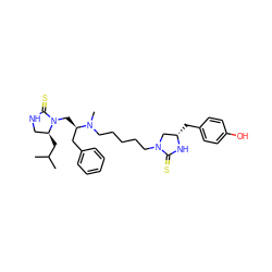 CC(C)C[C@H]1CNC(=S)N1C[C@H](Cc1ccccc1)N(C)CCCCCN1C[C@H](Cc2ccc(O)cc2)NC1=S ZINC000299824286