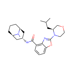 CC(C)C[C@H]1COCCN1c1nc2c(C(=O)N[C@H]3C[C@@H]4CCC[C@H](C3)N4C)cccc2o1 ZINC000103266251