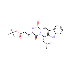 CC(C)C[C@H]1c2[nH]c3ccccc3c2C[C@H]2C(=O)N[C@@H](CCC(=O)OC(C)(C)C)C(=O)N21 ZINC000001656504