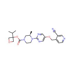 CC(C)C1(OC(=O)N2CCN(c3ncc(OCc4ccncc4C#N)cn3)[C@H](C)C2)COC1 ZINC000169322366