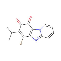 CC(C)C1=C(Br)c2nc3ccccn3c2C(=O)C1=O ZINC000103281862