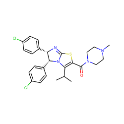 CC(C)C1=C(C(=O)N2CCN(C)CC2)SC2=N[C@@H](c3ccc(Cl)cc3)[C@@H](c3ccc(Cl)cc3)N21 ZINC000095577263